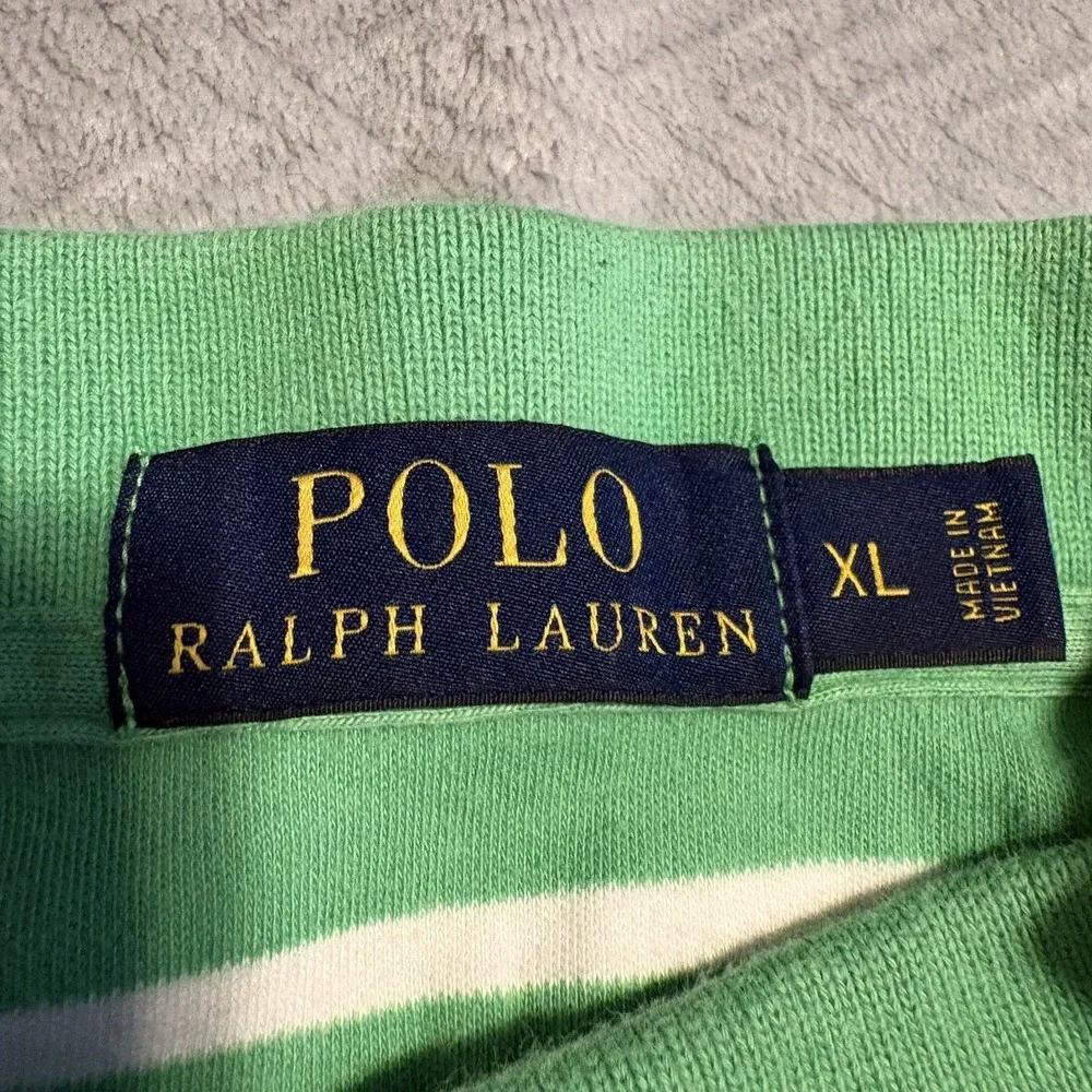 Polo Ralph Lauren Men's XL Short Sleeve Green & White Polo Shirt